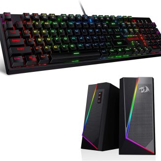 Redragon K582 SURARA RGB LED Backlit Mechanical Gaming Keyboard GS520 RGB Desktop Speakers