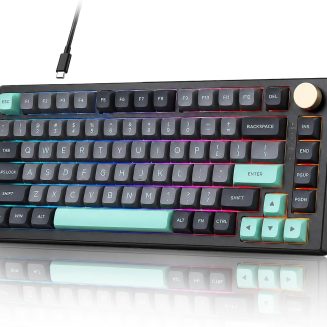 VGN N75 Wired 75% Compact Mechanical RGB Gaming Keyboard with Media Knob