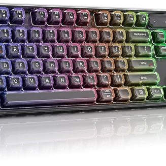 MOFII Clear Curved Ergonomic Wireless Keyboard, Tri-Mode BT5.0/2.4G/USB-C