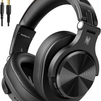 OneOdio A70 Bluetooth Over-Ear Headphones, Hi-Res Wired DJ Studio – Black