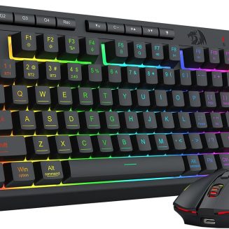 Redragon Wireless Gaming Keyboard and Mouse Combo, 75% Portable, Black