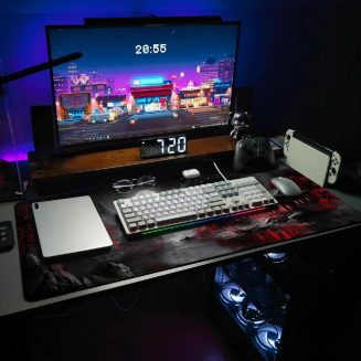 Extended Gaming Mouse Pad, Large Mouse Mat 3 mm Nature Rubber Base Mousepad with Stitched Edges, Non-Slip Desk Mat for Office Home Great Gift 31.5×11.8 Inch (Dark Canyon 5)