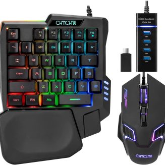 One Handed Gaming Keyboard and Mouse Combo for LOL/Wow/fortnite/Dota/PUBG