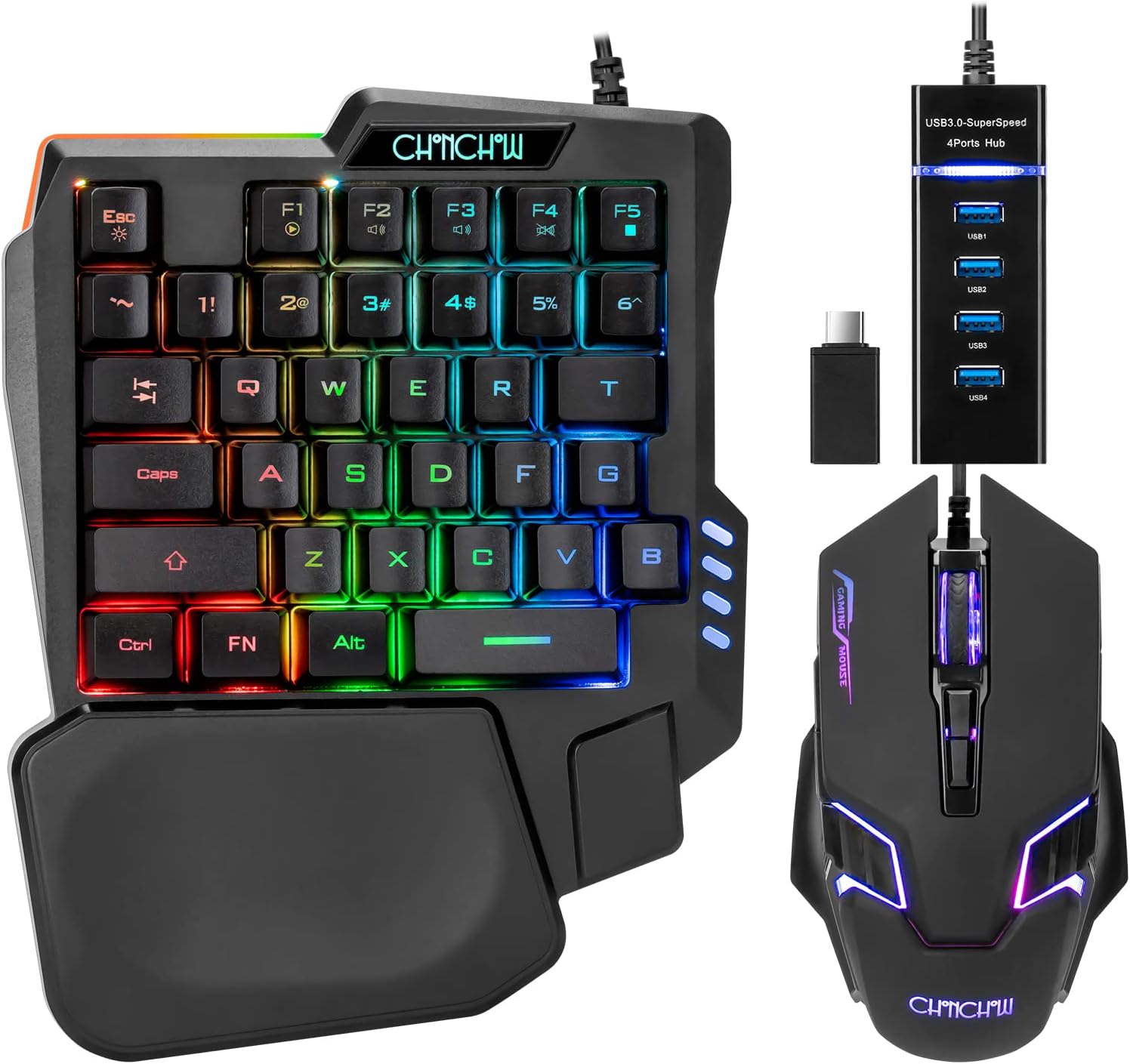 One Handed Gaming Keyboard and Mouse Combo for LOL/Wow/fortnite/Dota/PUBG One Handed Gaming Keyboard and Mouse Combo for LOL/Wow/fortnite/Dota/PUBG