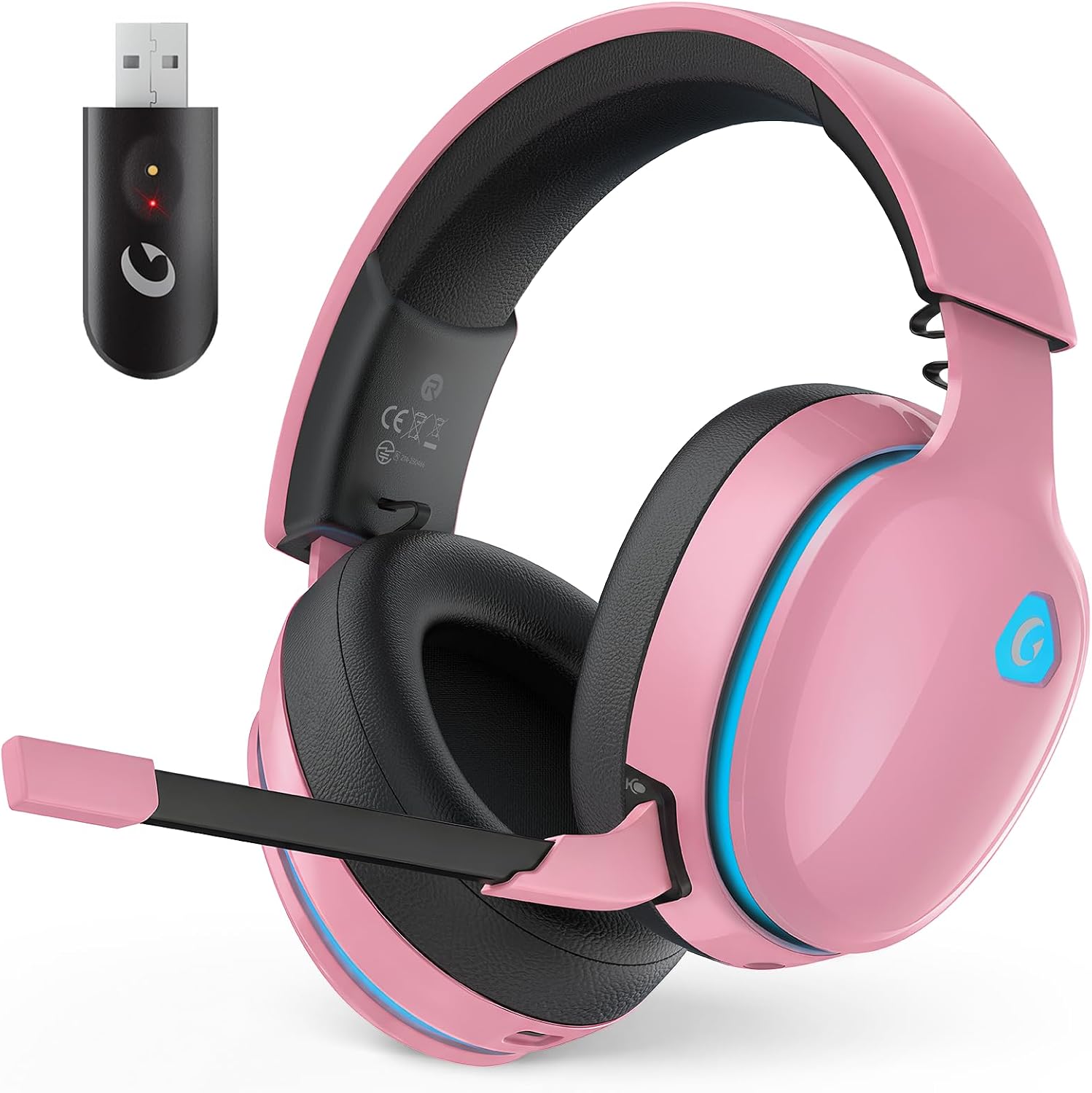 AOC 2.4GHz Wireless Gaming Headset for PS5, PS4, Switch, 45Hr, Blush Pink AOC 2.4GHz Wireless Gaming Headset for PS5, PS4, Switch, 45Hr, Blush Pink