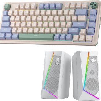 Redragon K673 PRO 75% Wireless Gasket RGB Gaming Keyboard GS520 RGB Desktop Speakers