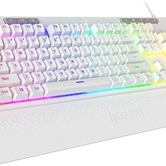 Redragon K512 RGB Membrane Gaming Keyboard, 6 Macro Keys & Easy Media Wheel