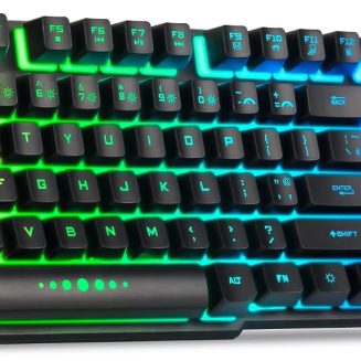 Wired Gaming Keyboard for Mac PC PS5 PS4 Xbox One Gamers RGB Backlit
