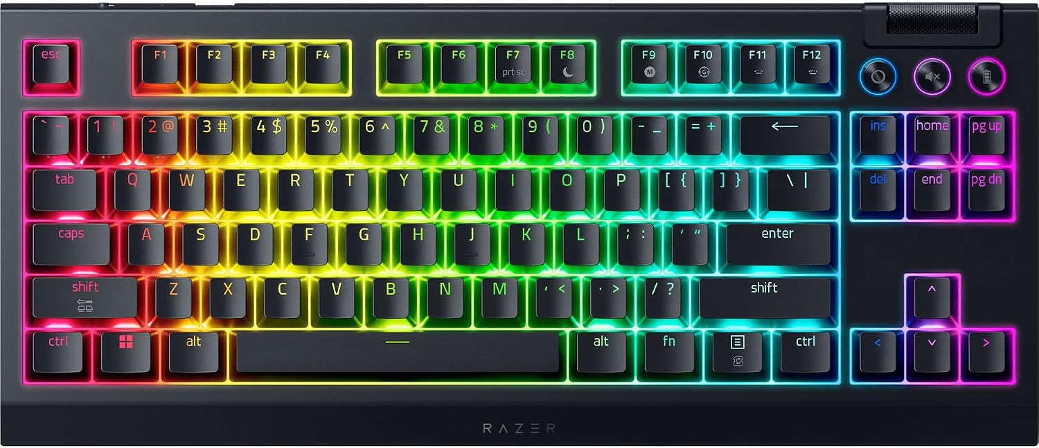 Razer BlackWidow V4 TKL Wireless Gaming Keyboard, Orange Switches
