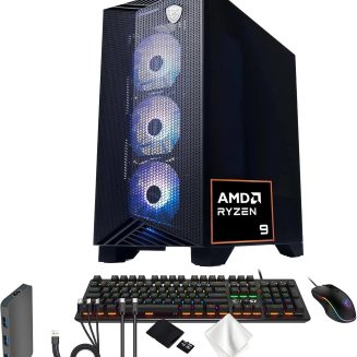 msi Aegis ZS2 Gaming Desktop, AMD Ryzen 9 9900X, NVIDIA GeForce RTX 5080 16GB GDDR7, 64GB DDR5, 3TB Storage (2TB SSD&1TB Docking Station), Liquid Cooling, Wi-Fi 7, Keyboard & Mouse, Win 11 Pro, Black