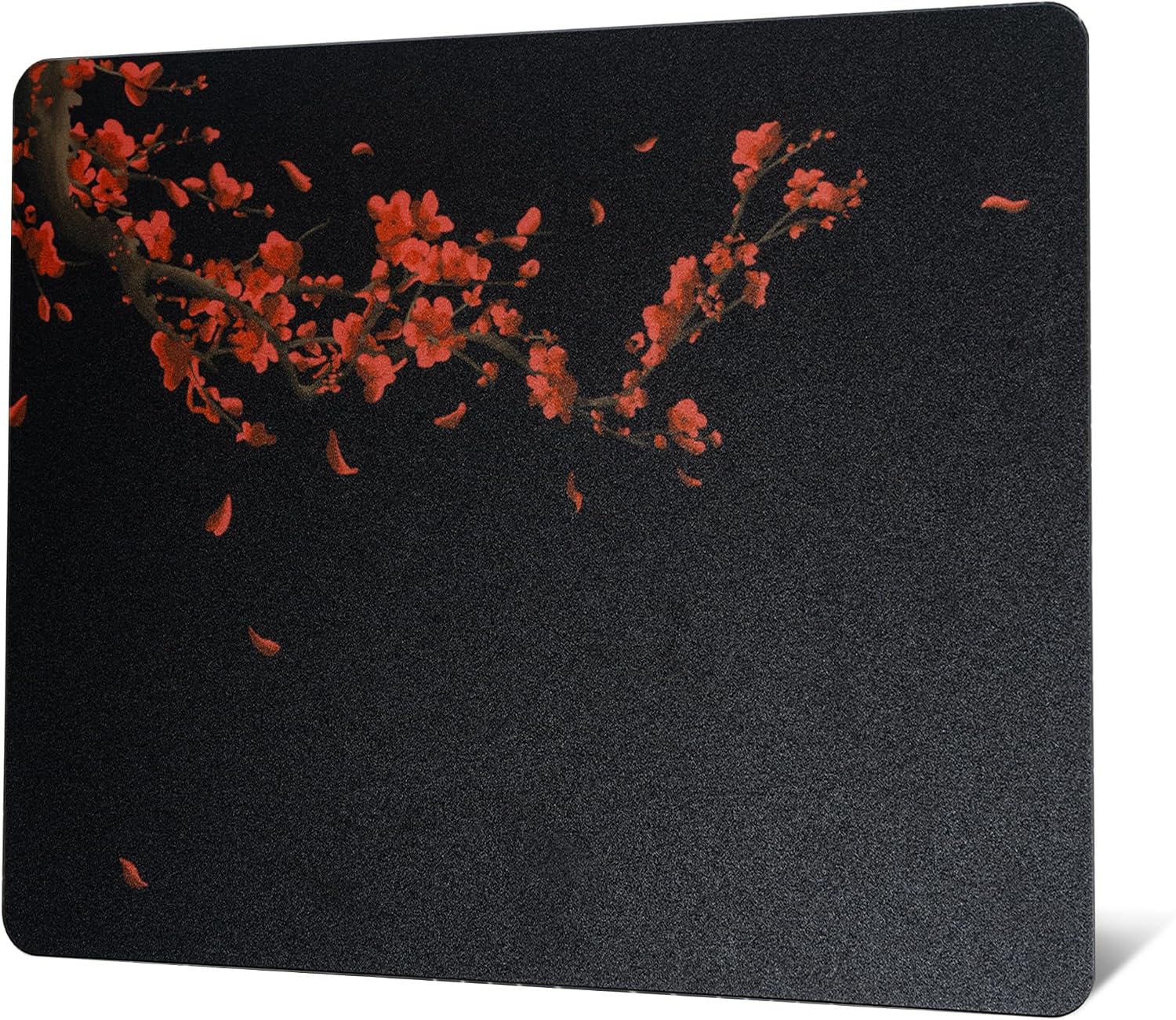 XVX Glass Gaming Mousepad, Black Plum Blossoms Hard Mouse Pads for Gaming, Professional Large Mouse Mat 16.2″ x 12.2″, Special Glass Surface with Improved Precision and Speed