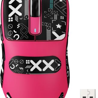 ATTACK SHARK X3 Lightweight Wireless Gaming Mouse with Tri-Mode 2.4G/USB-C Wired/Bluetooth,Up to 26K DPI,PAW3395 Optical Sensor,Kailh GM8.0 Switch,5 programmable Buttons for PC/Mac(Berry Red+Stickers)