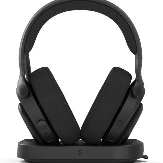 Fractal Design Scape Dark – Wireless PC Gaming Headset – Detachable Flip-to-Mute Microphone with Noise Cancellation – Battery Life Up to 40 Hours – Configurable Ambient Lighting – Black