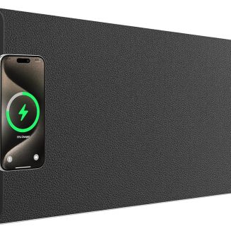 TARKARI Mouse Pad with 15W Magnetic Wireless Charging for Phone, PU Leather