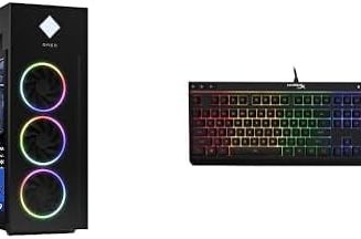 Bundle of HP OMEN 45L Gaming Desktop & HyperX Alloy Core RGB – Membrane Gaming Keyboard
