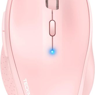 TECKNET Bluetooth Mouse, Wireless Silent, 2-Year Battery Life, Pink