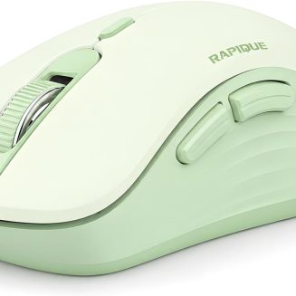 RAPIQUE Bluetooth Wireless Mouse, Dual Bluetooth & 2.4GHz, Sage Green