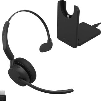 Jabra Evolve3 45 Single-Ear Wireless Bluetooth Headset with Mic, USB-C, UC