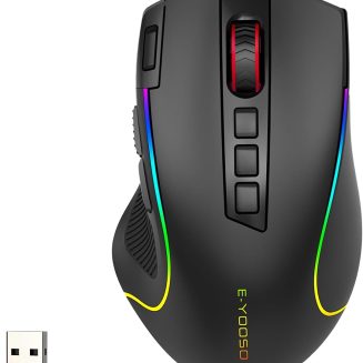 E-YOOSO Premium Wireless Bluetooth Versatile Mouse,8000 DPI,6 RGB Backlit