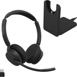Jabra Evolve3 45 Dual-Ear Wireless Bluetooth Headset with Mic, USB-C, UC