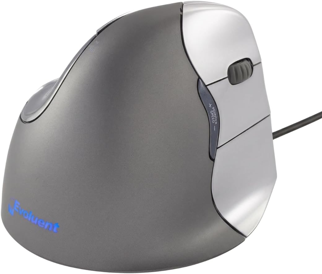 Evoluent – World’s Original Vertical Mouse, Wired Ergonomic Mouse for Right Hand, Medium to Large, Helps with Carpal Tunnel and Wrist Strain, Customizable 6 Buttons, 4 Speed Settings, Comfortable Grip Evoluent – World’s Original Vertical Mouse, Wired Ergonomic Mouse for Right Hand, Medium to Large, Helps with Carpal Tunnel and Wrist Strain, Customizable 6 Buttons, 4 Speed Settings, Comfortable Grip