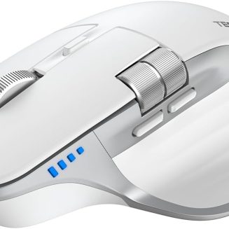 TECKNET Wireless Mouse, Side Scroll Bluetooth Rechargeable, 3-Device