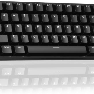 Aula MINI60 HE Wireless Gaming Keyboard 60%,Hall Effect Rapid Trigger Magnetic Keyboard,8000Hz Polling,Tri-Mode(BT5.0/2.4GHz/USB-C),Hot Swappable Compact Mechanical Keyboard for Gamer(Black)