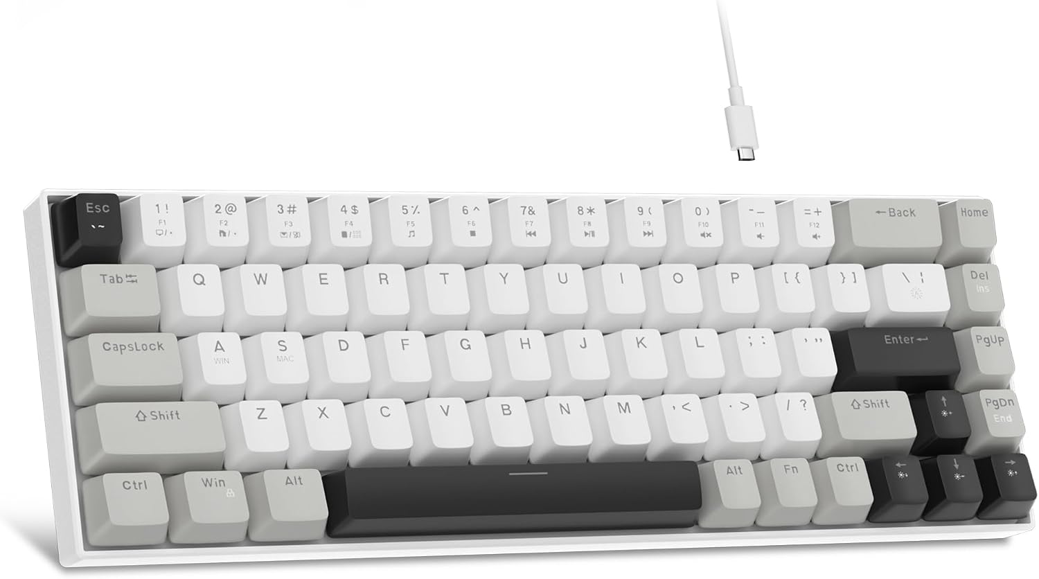 MageGee Portable 60% Mechanical Gaming Keyboard, MK-Box LED White Backlit Compact 68 Keys Mini Wired Office Keyboard with Red Switch for Windows Laptop PC Mac – Grey MageGee Portable 60% Mechanical Gaming Keyboard, MK-Box LED White Backlit Compact 68 Keys Mini Wired Office Keyboard with Red Switch for Windows Laptop PC Mac – Grey