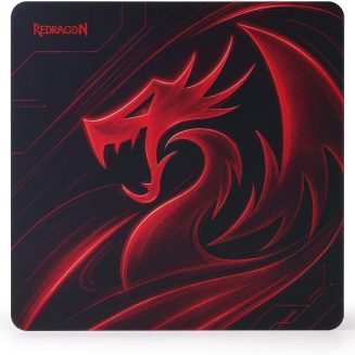 Redragon PG1ME Tempered Glass Gaming Mouse Pad, 11.8” x 11.8”, Red