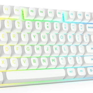 Redragon Wireless Mechanical Gaming Keyboard, Clicky Blue Switch, White
