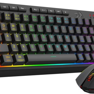 Redragon Wireless Gaming Keyboard and Mouse Combo, 60% Portable, Black