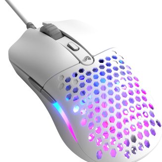 GLORIOUS Model O Eternal Ultralight RGB Gaming Mouse – Wired – 55g Lightweight – Customizable RGB Lighting – 6 Programmable Buttons – Symmetrical Design – 12K DPI Optical Sensor – PC/Mac – White