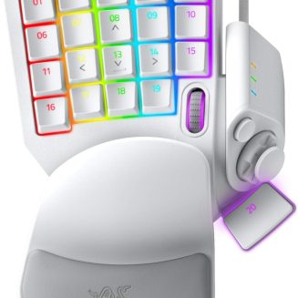 Razer Tartarus Pro Gaming Keypad: Analog-Optical Key Switches – Rapid Trigger – Adjustable Actuation – 32 Programmable Keys – Customizable Macros – Chroma RGB Lighting – Mercury White