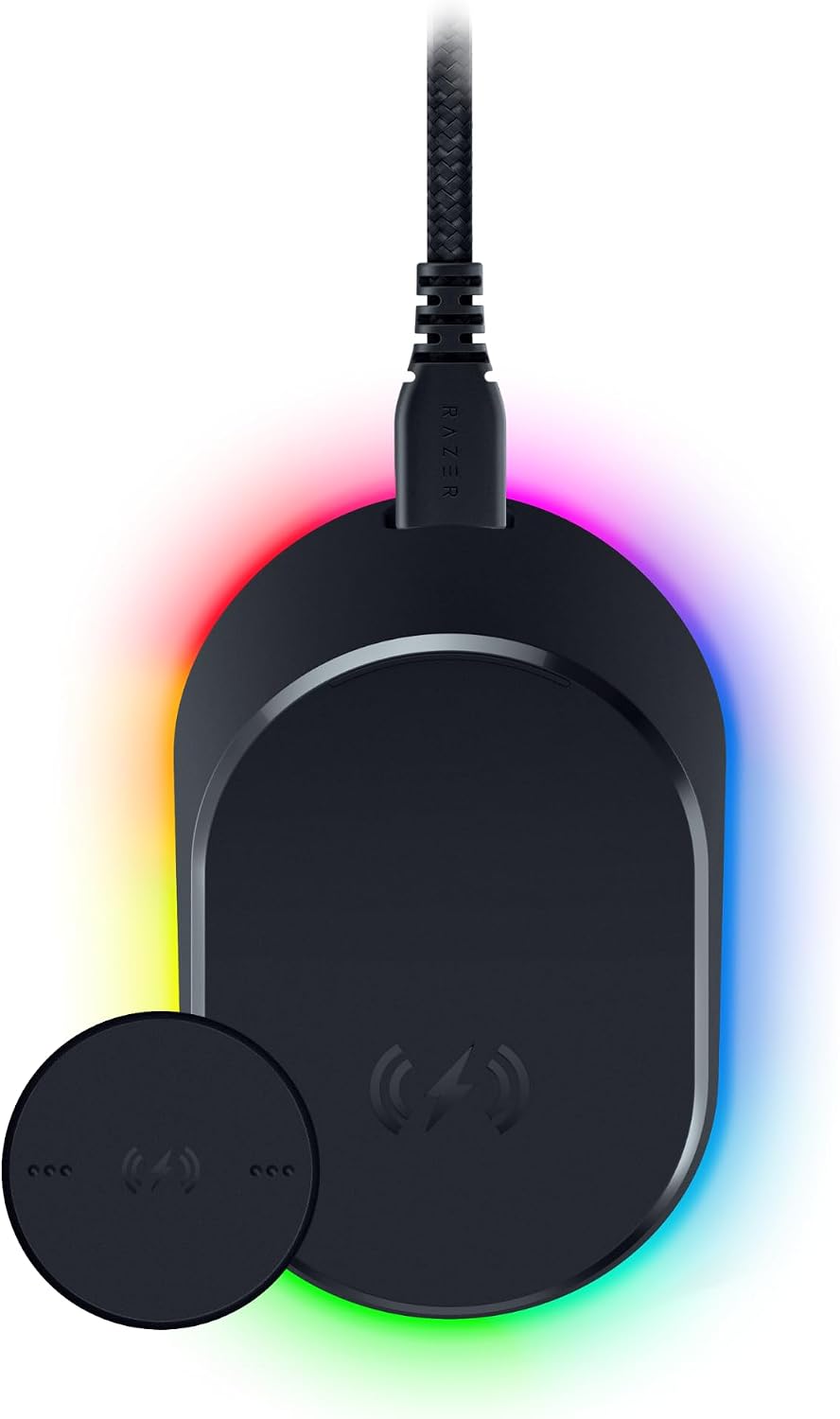 Razer Mouse Dock Pro with Wireless Charging Puck: Magnetic Wireless Charging – Integrated HyperPolling 8K Hz Transceiver – Anti-Slip Base – Chroma RGB Lighting – Black Razer Mouse Dock Pro with Wireless Charging Puck: Magnetic Wireless Charging – Integrated HyperPolling 8K Hz Transceiver – Anti-Slip Base – Chroma RGB Lighting – Black