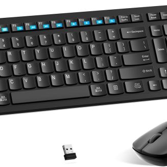 Wireless Keyboard and Mouse Combo Silent for Office and Home(Black)