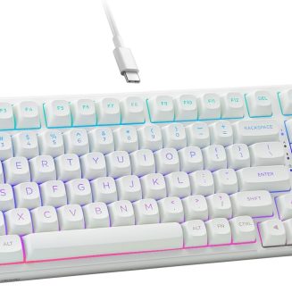 HUO JI E-Yooso Creamy Mechanical Keyboard Wired, RGB Backlit, White