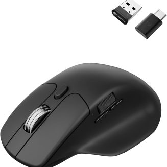 Keychron M6 Silent Wireless Gaming Mouse, 1000Hz, Bluetooth/2.4G/Wired, PixArt 3311 Sensor (12K DPI), 86g, 5 On-Board Memory Profiles for Plug & Play, Programmable for Mac/Win/Linux – Black