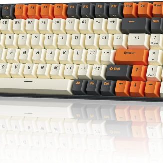 RK ROYAL KLUDGE RK100 Wireless Mechanical Keyboard RGB Backlit Bluetooth5.1/2.4G/Wired 96% Full Size 100-Key Hot Swappable Gaming Keyboard Blue Switch Carbon