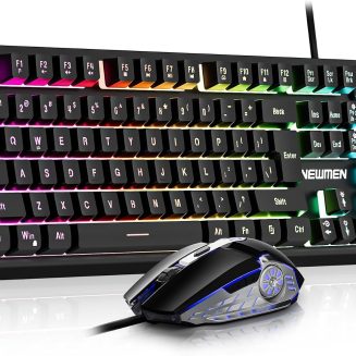 Newmen GM104 Wired Gaming Keyboard and Mouse Combo,Mechanical Feel Keyboard