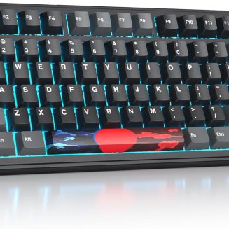 surmen M75 75% Wireless Creamy Keyboard with Gasket, Pre-lubed Triple Mode Bluetooth Mechanical Gaming Keyboard BT5.0/2.4Ghz/USB with Sound Absorbing Pads Hot-Swap(Shadow Red)