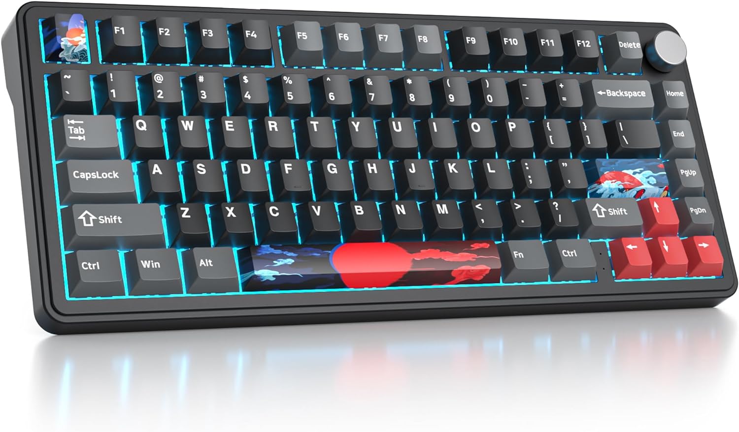 surmen M75 75% Wireless Creamy Keyboard with Gasket, Pre-lubed Triple Mode Bluetooth Mechanical Gaming Keyboard BT5.0/2.4Ghz/USB with Sound Absorbing Pads Hot-Swap(Shadow Red) surmen M75 75% Wireless Creamy Keyboard with Gasket, Pre-lubed Triple Mode Bluetooth Mechanical Gaming Keyboard BT5.0/2.4Ghz/USB with Sound Absorbing Pads Hot-Swap(Shadow Red)