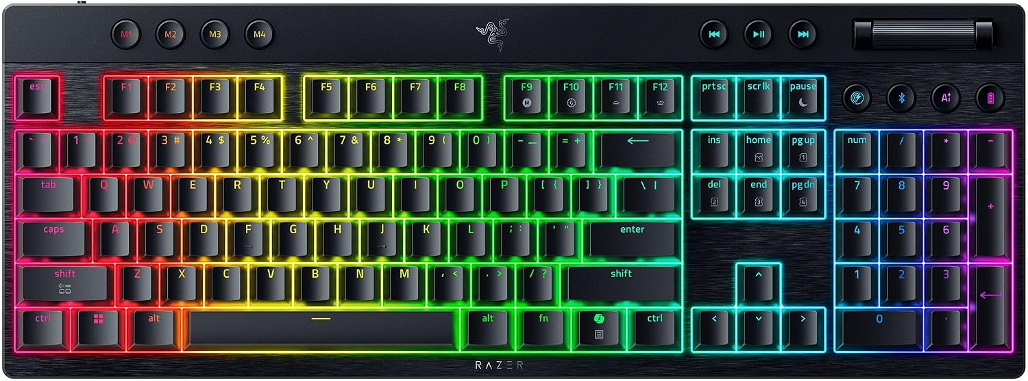 Razer BlackWidow V4 Low Profile Wireless Gaming Keyboard, Orange Switches Razer BlackWidow V4 Low Profile Wireless Gaming Keyboard, Orange Switches