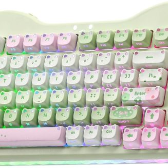 YUNZII C98 Cute Wireless Mechanical Keyboard(Green Mao, Candy Switch)
