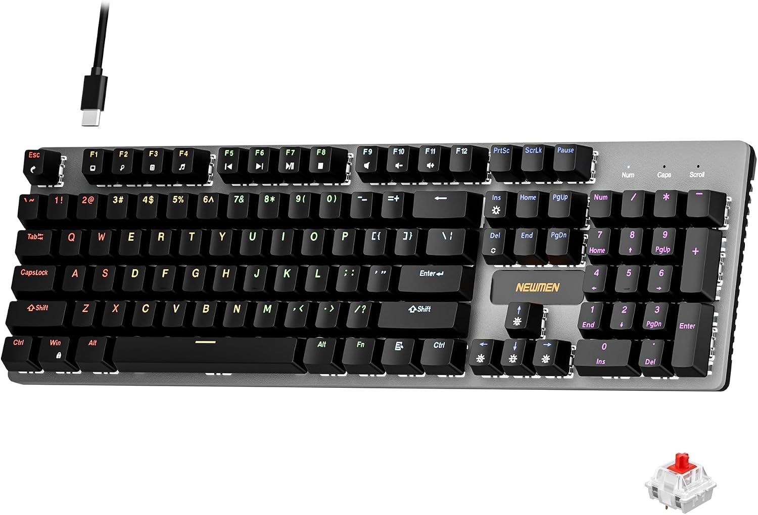 Newmen GM325Pro Mechanical Keyboard,Gaming Keyboard 104 Keys Red Switches Newmen GM325Pro Mechanical Keyboard,Gaming Keyboard 104 Keys Red Switches
