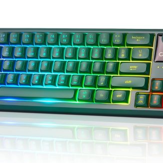 65% Wireless RGB Gaming Keyboard with Tri-Mode, LED/Volume Knob for WIN/Mac