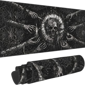 Skull Gaming Mouse Pad Extended Large Mouse Mat 31.5 X 11.8 Inch Nonslip Rubber Base Long Desk Pad Stitched Edges Mousepad Mice Pad for Office Home Game