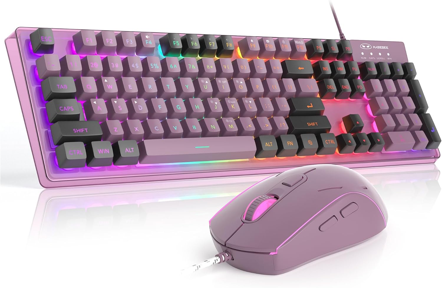 Gaming Keyboard and Mouse Combo, K1 RGB LED Backlit Keyboard with 104 Key Computer PC Gaming Keyboard for PC/Laptop (Blackcurrant) Gaming Keyboard and Mouse Combo, K1 RGB LED Backlit Keyboard with 104 Key Computer PC Gaming Keyboard for PC/Laptop (Blackcurrant)