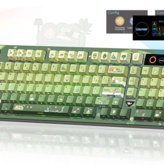 Womier Mechanical Keyboard Wireless with Screen, Frog Thocky Keyboard-L98
