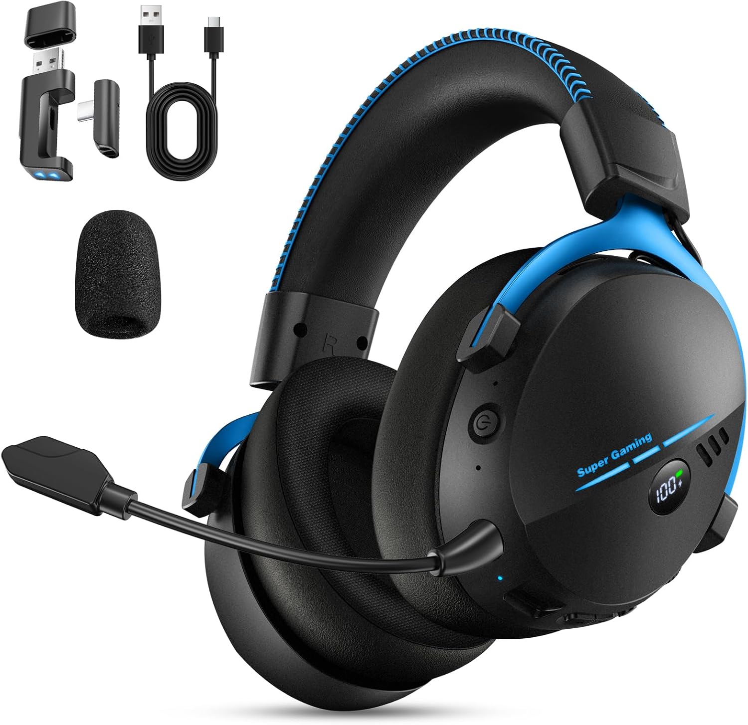 Motast 2.4GHz Wireless Gaming Headset for PC PS5 PS4 Switch,100Hrs, BT6.0 Motast 2.4GHz Wireless Gaming Headset for PC PS5 PS4 Switch,100Hrs, BT6.0