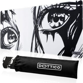 XL Anime Eyes Mouse Pad – Large Manga Girl Desk Mat 31.5×11.8 – Non-Slip, Water-Resistant, Stitched Edges – Aesthetic Japanese Gaming Mat